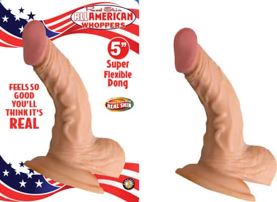 All American Whopper 5 inches with Balls Flesh Beige Realistic Realskin