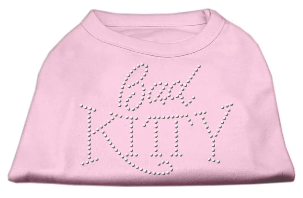 Bad Kitty Rhinestud Shirt Light Pink XXL (18)