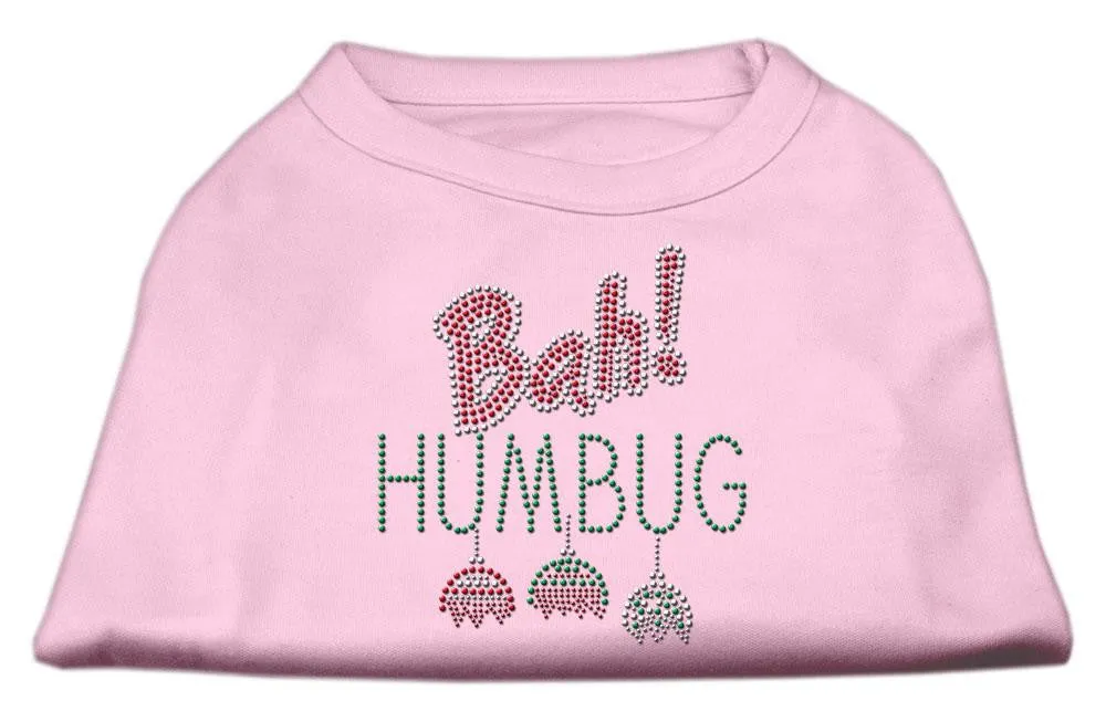 Bah Humbug Rhinestone Dog Shirt Light Pink XL (16)