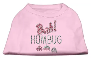 Bah Humbug Rhinestone Dog Shirt Light Pink XL (16)