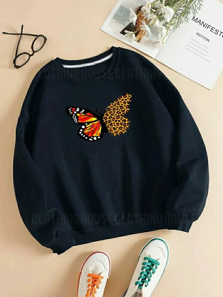 Cheetah butterfly sweatshirt