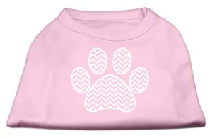 Chevron Paw Screen Print Shirt Light Pink Lg (14)