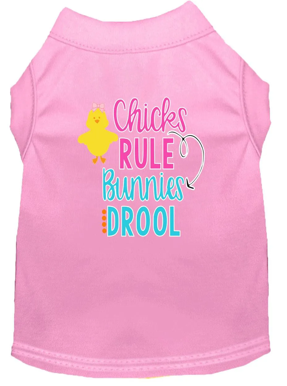 Chicks Rule Screen Print Dog Shirt Light Pink Med (12)