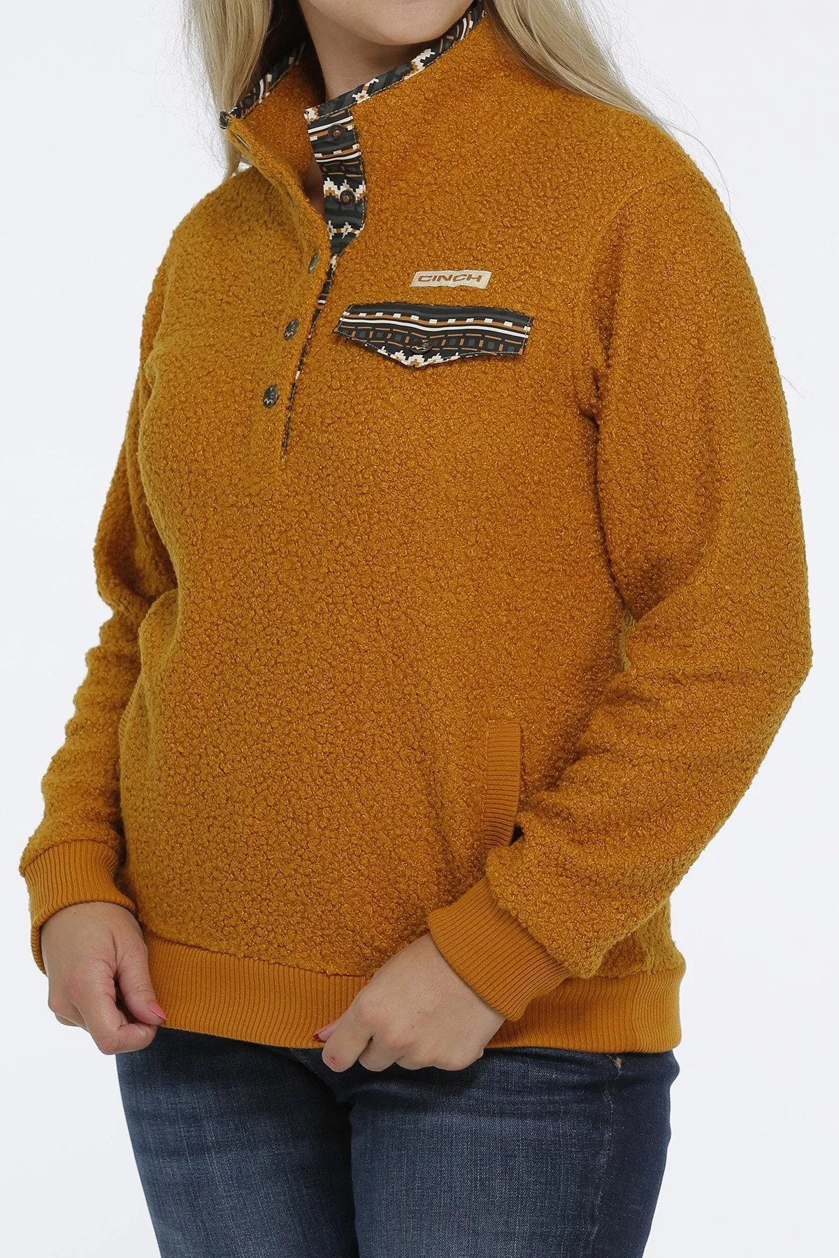 Cinch Women's Gold Polar Fleece Pullover