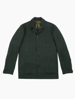 Dark Green Linen Shacket