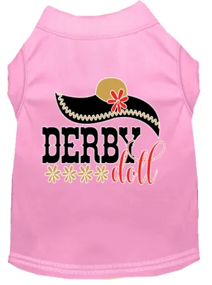 Derby Doll Screen Print Dog Shirt Light Pink Med