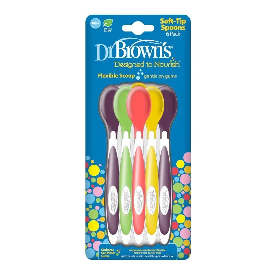 Dr.Brown's Soft Tip Spoons, 6-pack - Multicolor