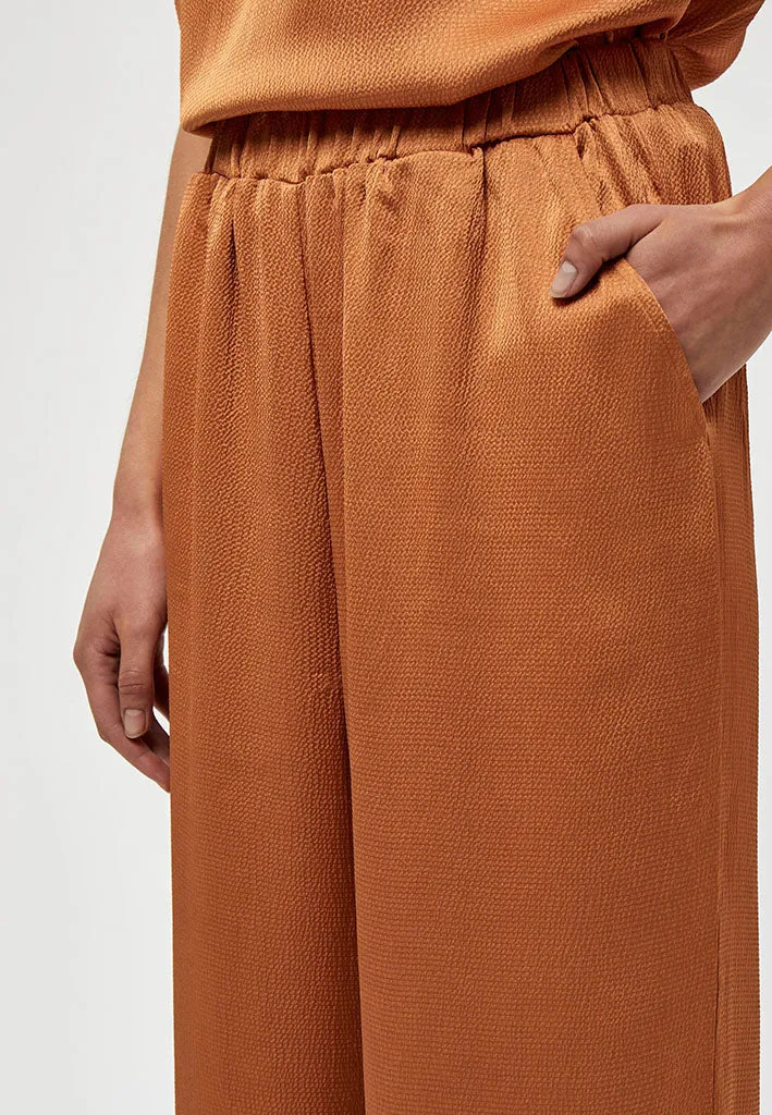 Elotta High Waisted Wide Leg Pant - Ermine Brown