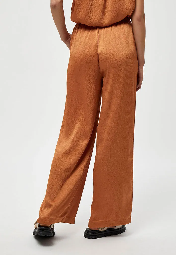 Elotta High Waisted Wide Leg Pant - Ermine Brown