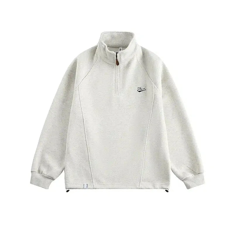 Embroidered Cozy Quarter-Zip Sweatshirt