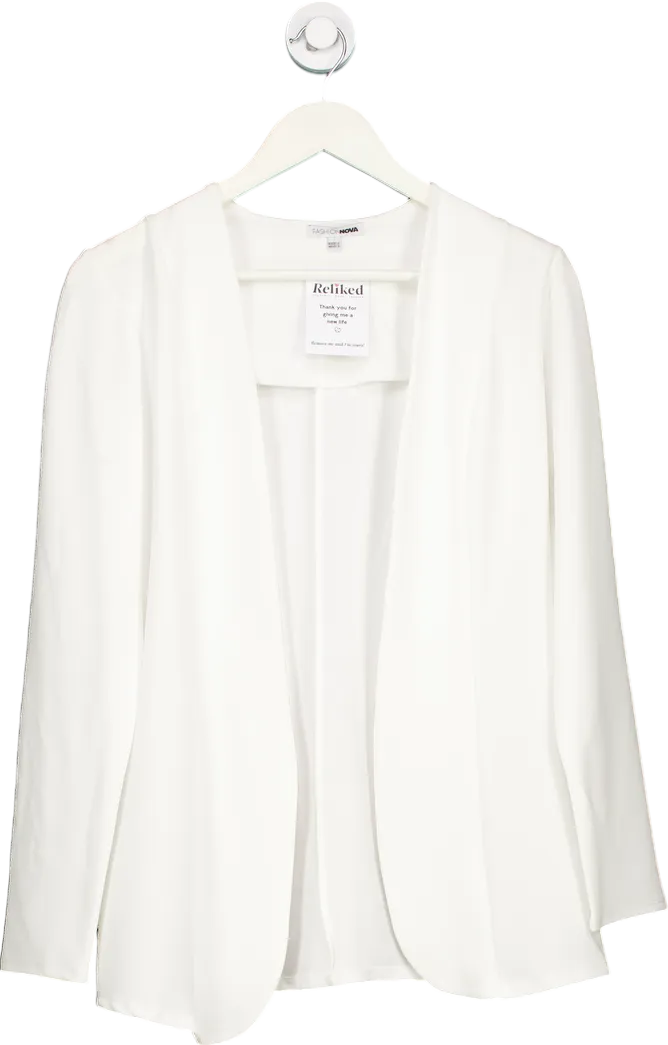 Fashion Nova White Open Front Blazer