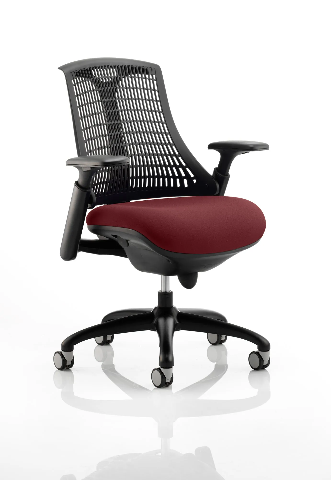 Flex Medium Back Black Frame Task Operator Office Chair with Arms