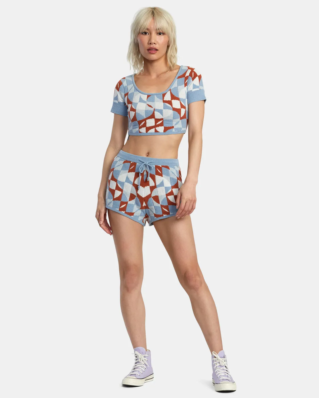 Geode Knitted Crop Top - Sandlewood