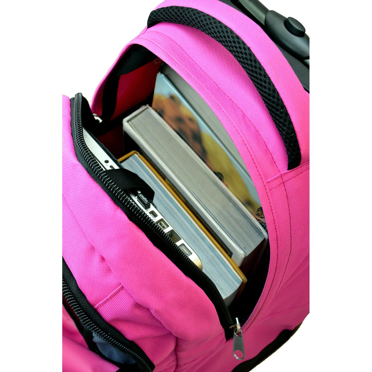 Georgia Tech Premium Wheeled Backpack in Pink