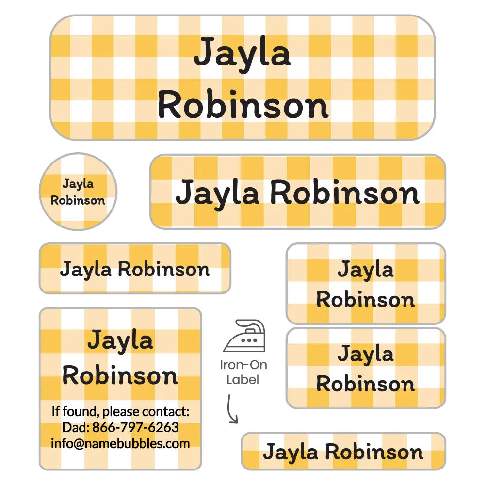 Gingham Sleepaway Camp Labels Pack