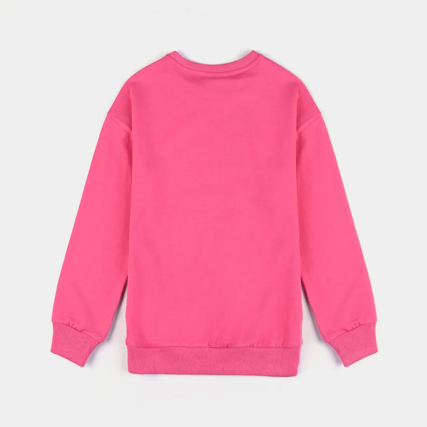 Girls Cotton Terry Sweatshirt-Pink