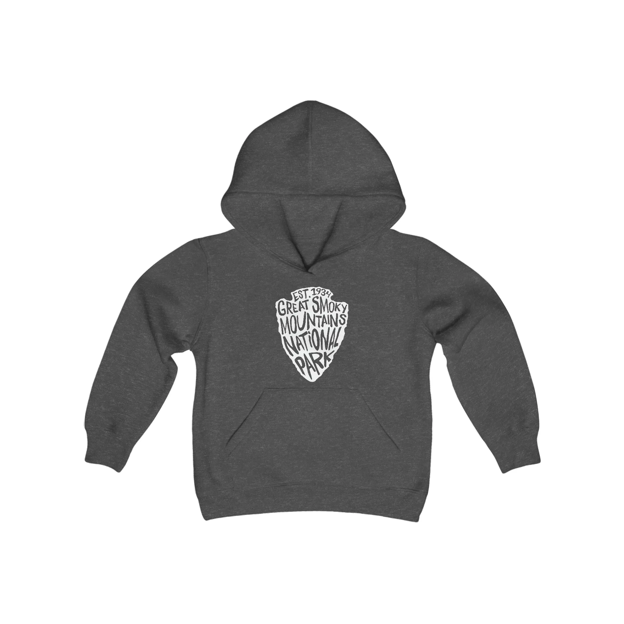 Great Smoky Mountains National Park Kids Hoodie - Arrowhead Chunky Text