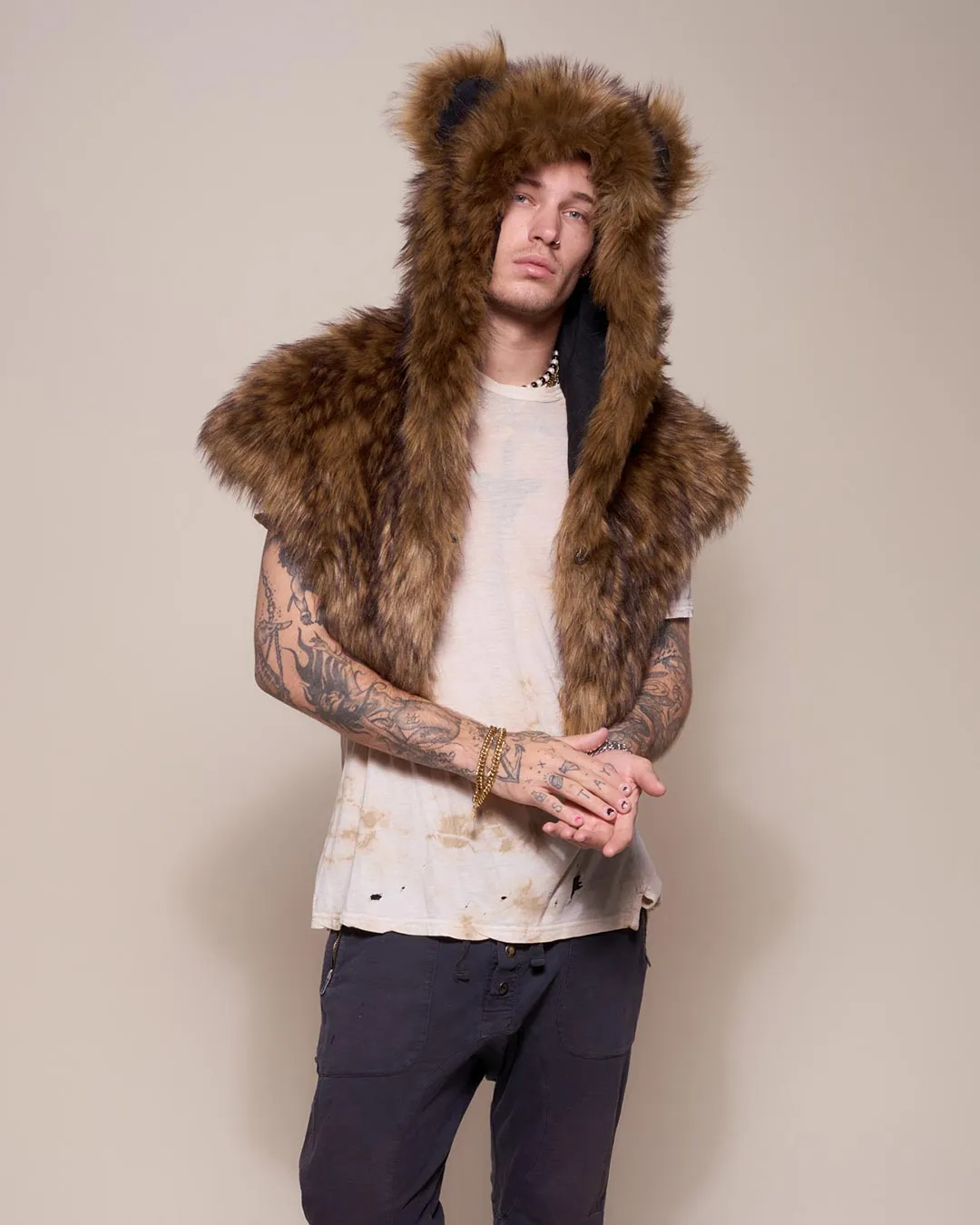 Grizzly Bear Collector Edition Faux Fur Shawl | Men's