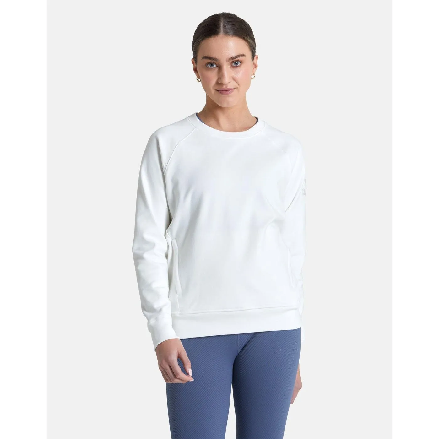 Gym Coffee Womens Essential Crew Jumper Ivory White