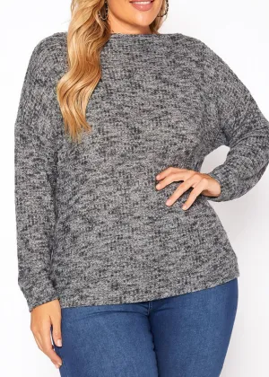 HI Curvy Plus Size Women Waffle Knit Sweater