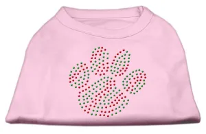 Holiday Paw Rhinestone Shirts Light Pink L (14)