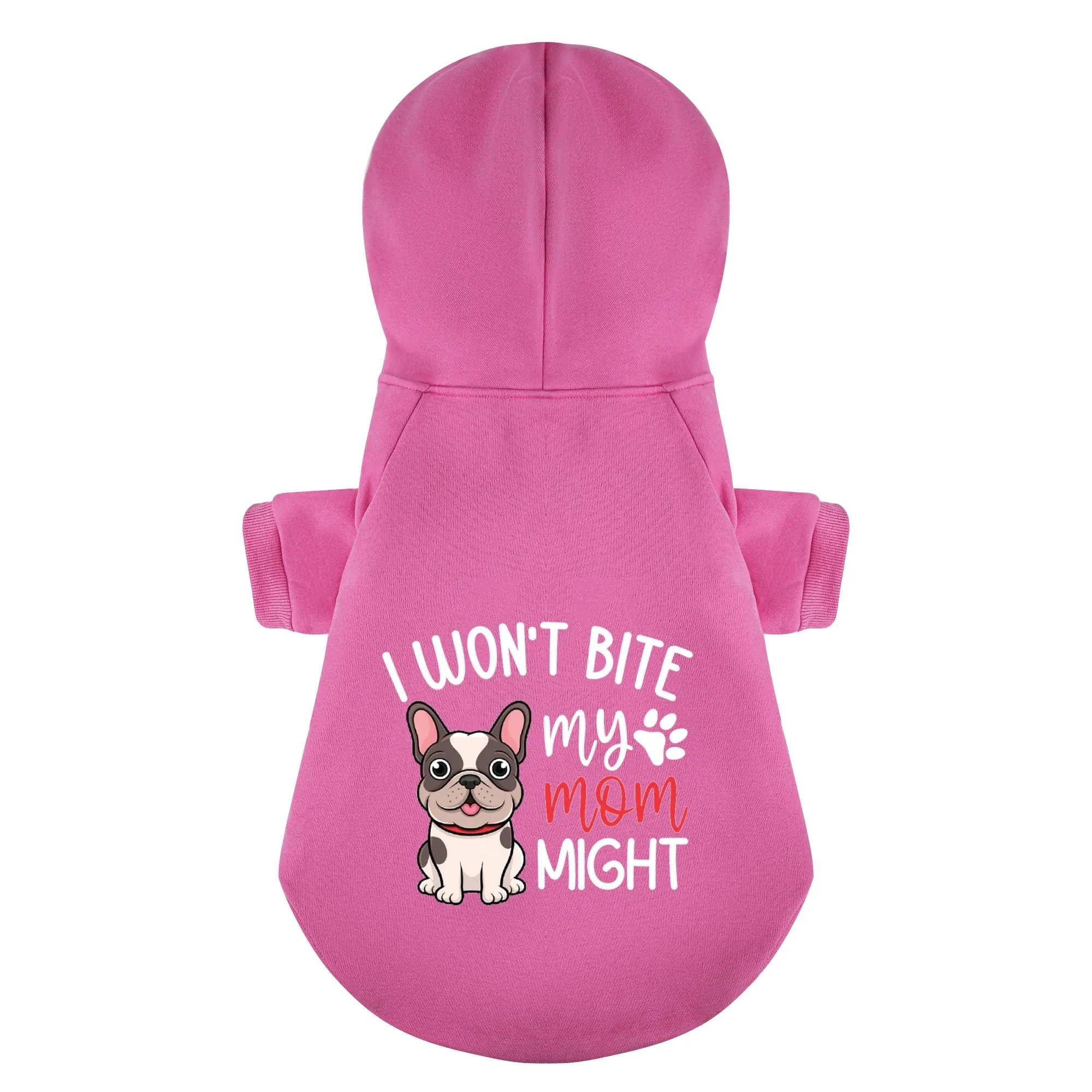 i wont bite , my mom might - Personalized French Bulldog Hoodies with Funny Quotes – Stylish, Cozy, and Premium 100% Cotton