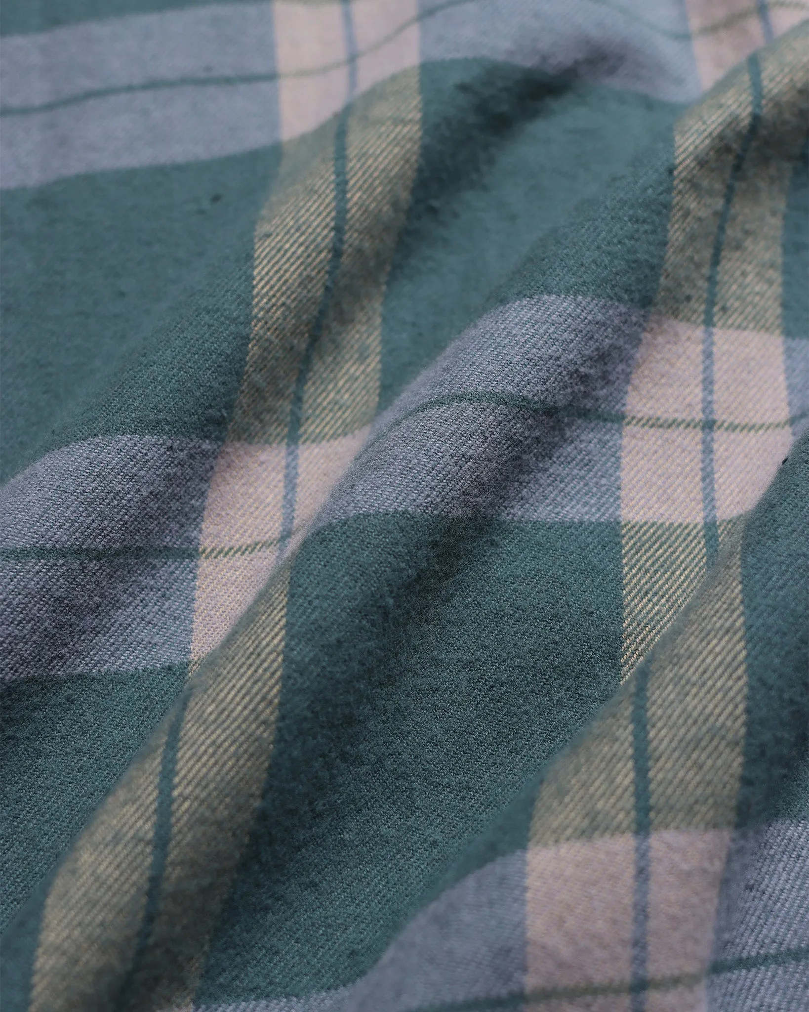 Larry Check Shirt - Forest Green / Silver Blue