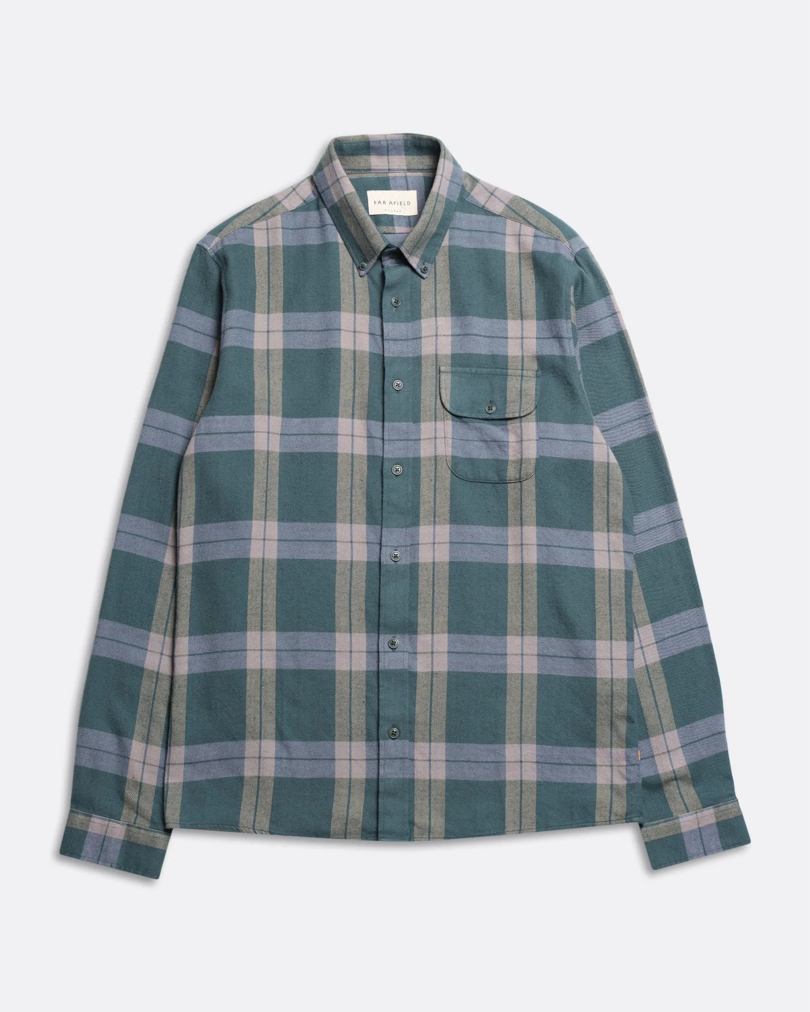 Larry Check Shirt - Forest Green / Silver Blue