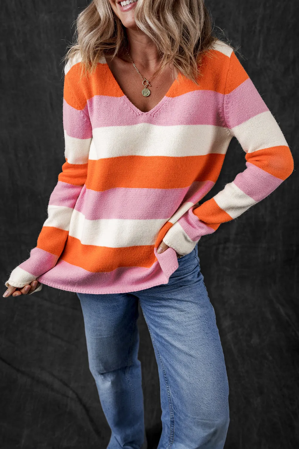 Laylani Stripe Casual Sweater