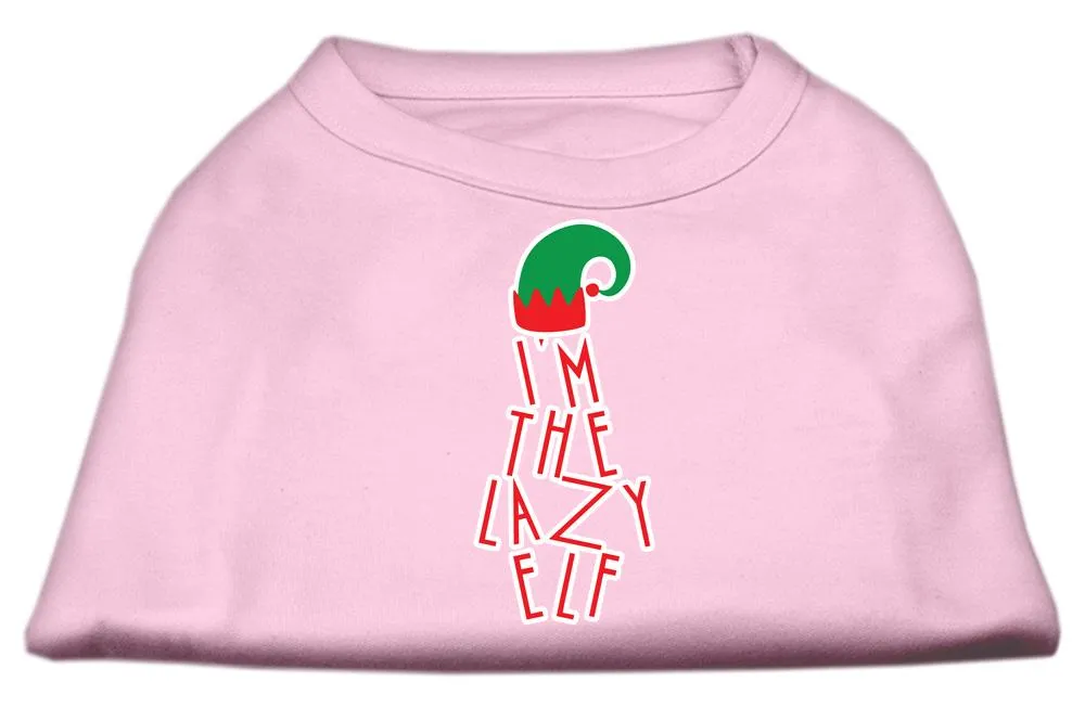 Lazy Elf Screen Print Pet Shirt Light Pink Sm (10)