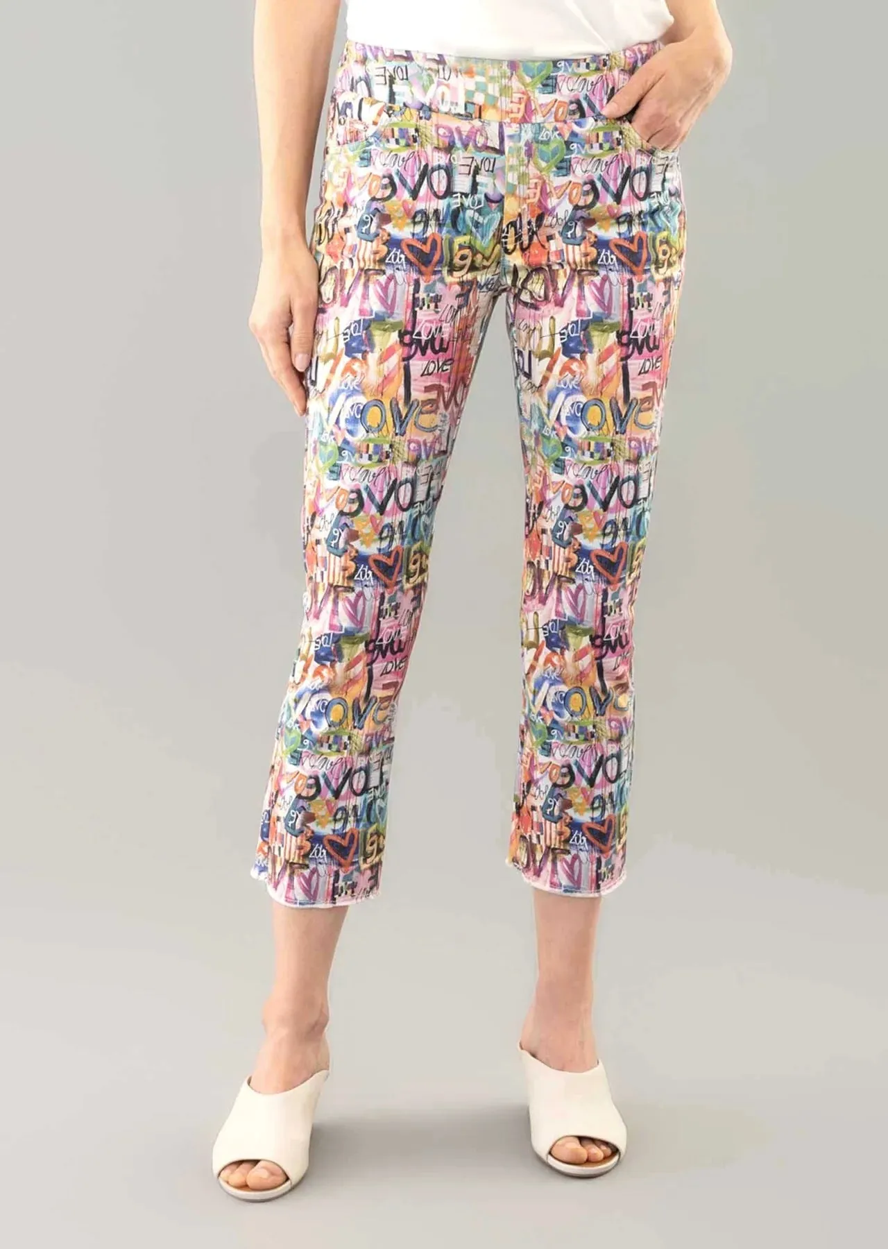 Lisette- Wynwood Print 25'' Flare Pant W/Raw Hem