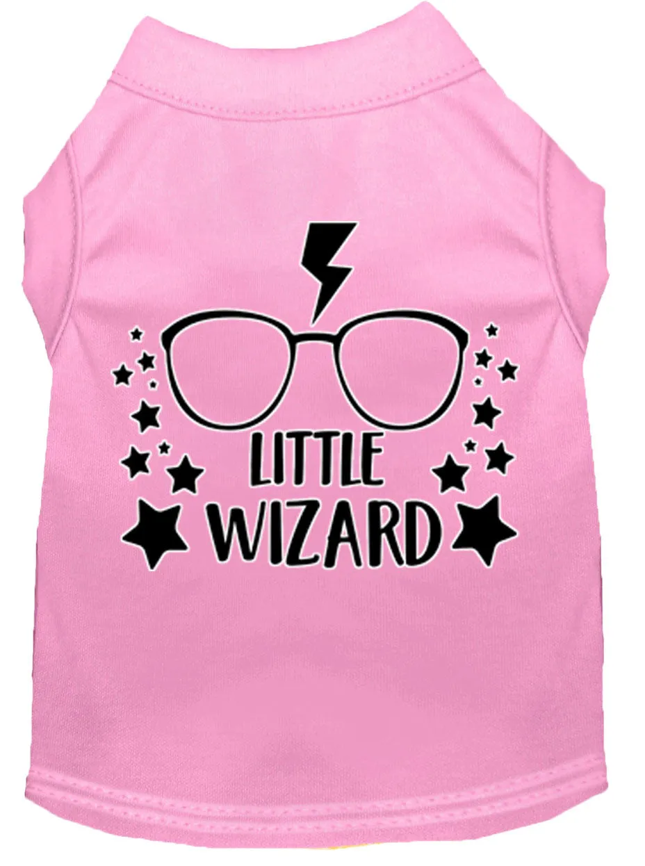 Little Wizard Screen Print Dog Shirt Light Pink Xl