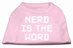 Nerd is the Word Screen Print Shirt Light Pink XXXL(20)