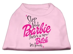 New Bitch in Town Screen Print Dog Shirt Light Pink Sm (10)