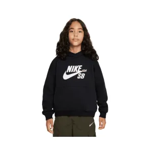 Nike SB Youth Icon Fleece EasyOn Hoodie Black White