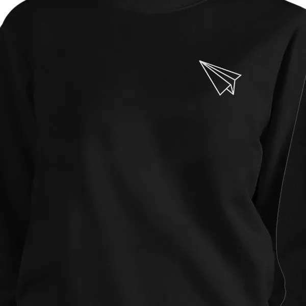 Origami Plane And Boat BFF Matching Black Sweatshirts