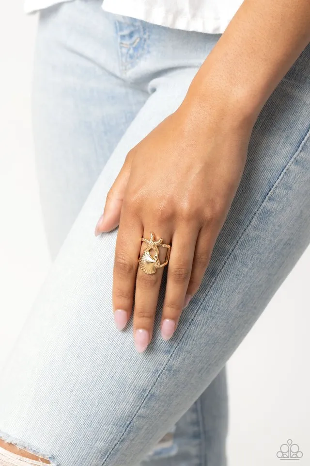 Paparazzi Ring ~ Seashell Showcase - Gold