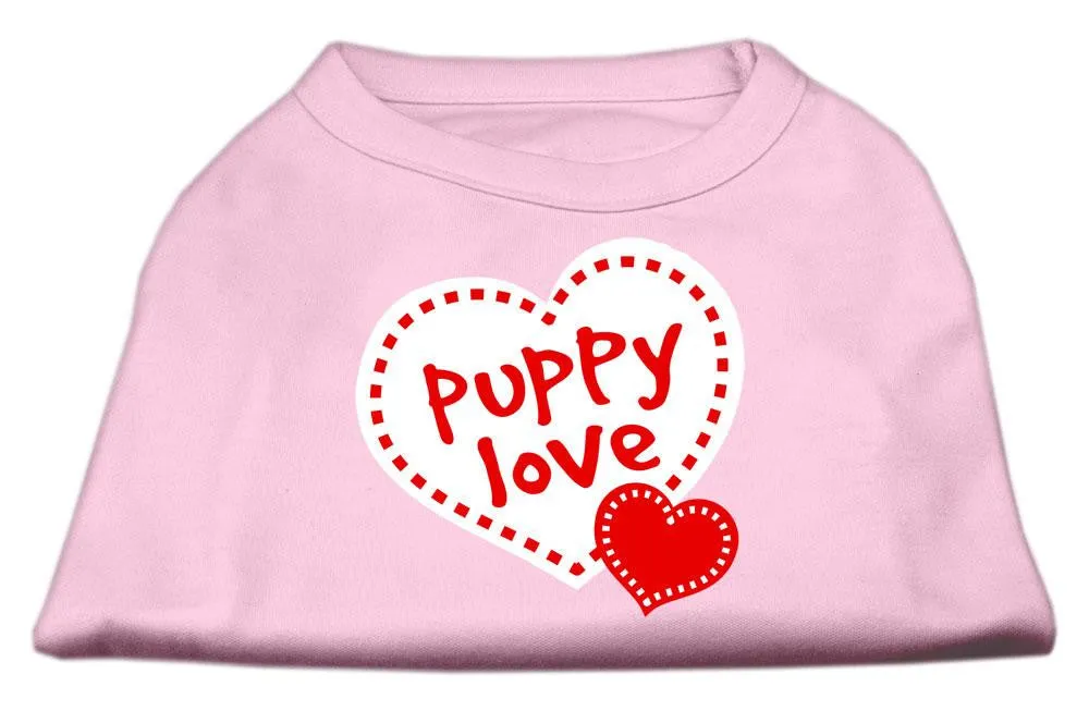 Puppy Love Screen Print Shirt Light Pink  Lg (14)