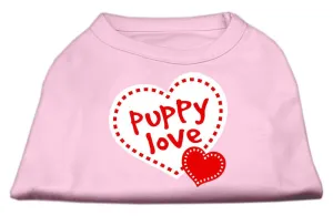 Puppy Love Screen Print Shirt Light Pink  Lg (14)