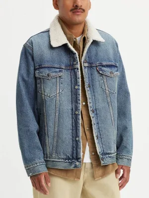 Relaxed Fit Sherpa Trucker Emerald Bay Jacket