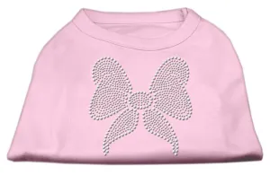 Rhinestone Bow Shirts Light Pink L (14)