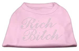 Rich Bitch Rhinestone Shirts Light Pink XXL (18)