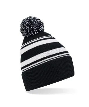 Striped fan beanie | Black/White