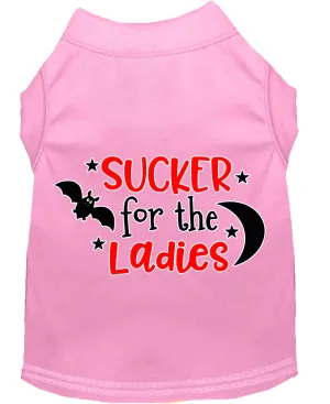 Sucker For The Ladies Screen Print Dog Shirt Light Pink Xxxl