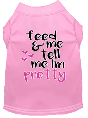 Tell Me I'm Pretty Screen Print Dog Shirt Light Pink Xxxl