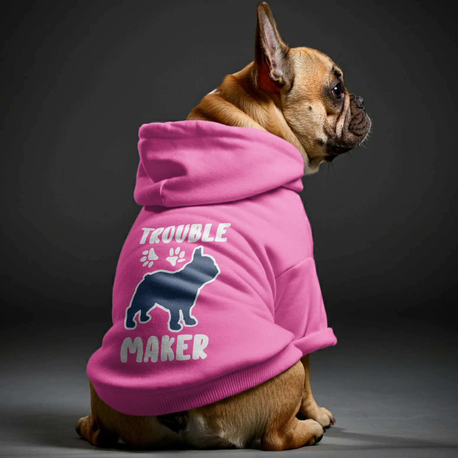 Trouble maker - Personalized French Bulldog Hoodies with Funny Quotes – Stylish, Cozy, and Premium 100% Cotton