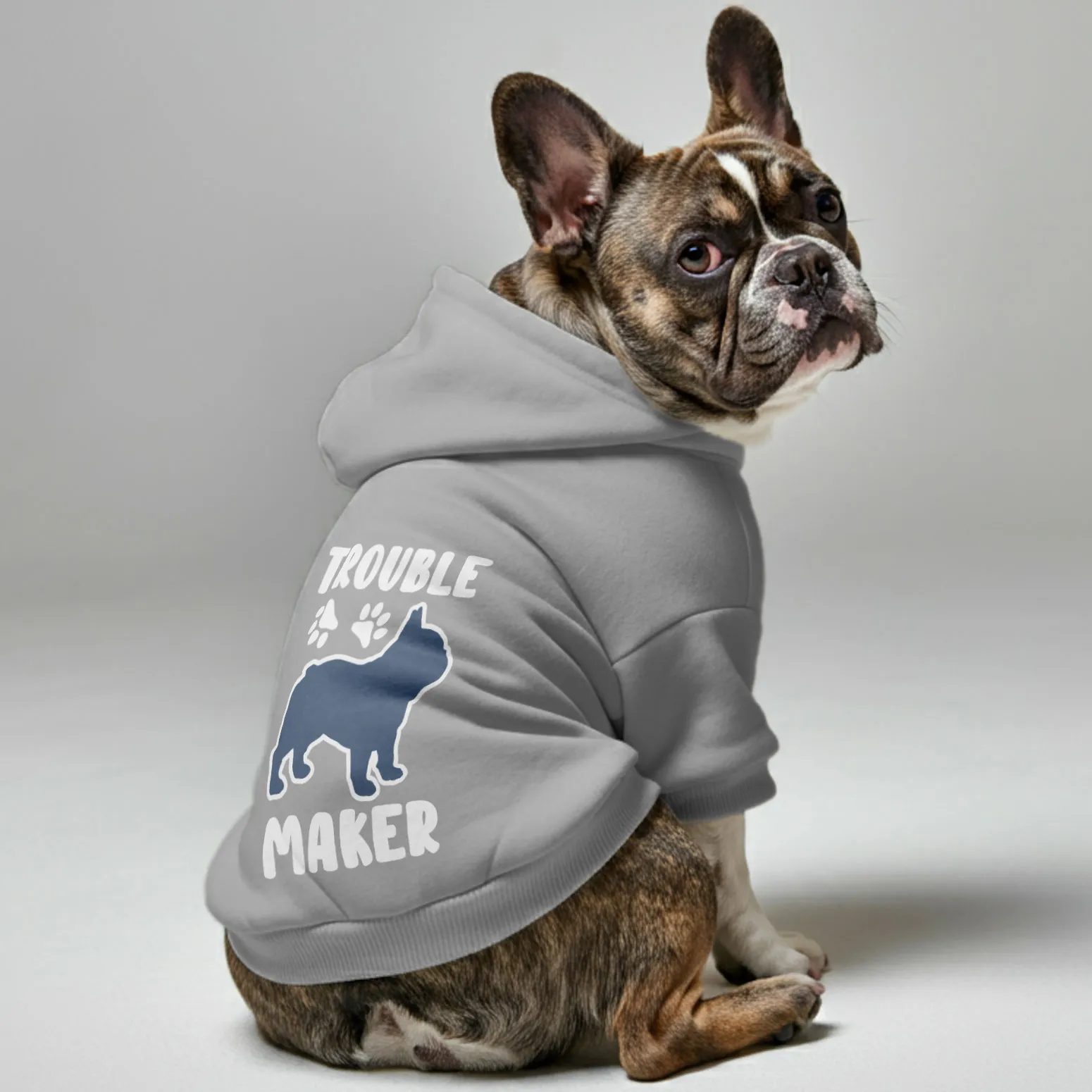 Trouble maker - Personalized French Bulldog Hoodies with Funny Quotes – Stylish, Cozy, and Premium 100% Cotton