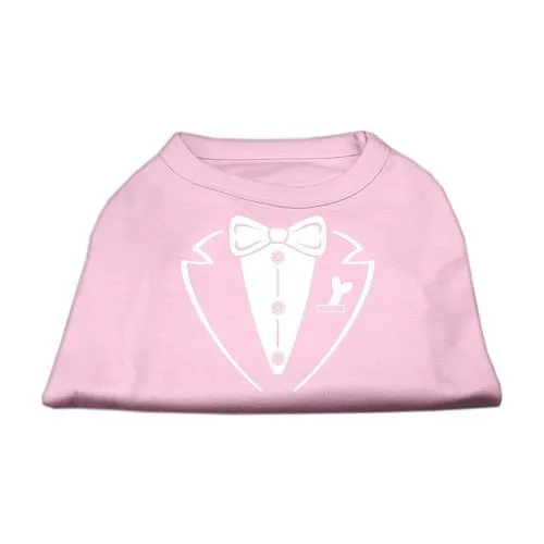 Tuxedo Screen Print Shirt Light Pink Sm (10)