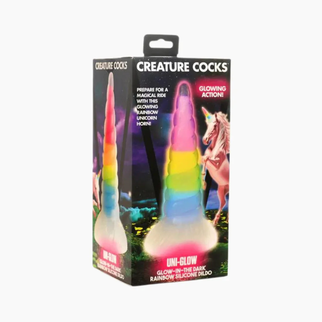 Uni-Glow Rainbow Silicone Dildo