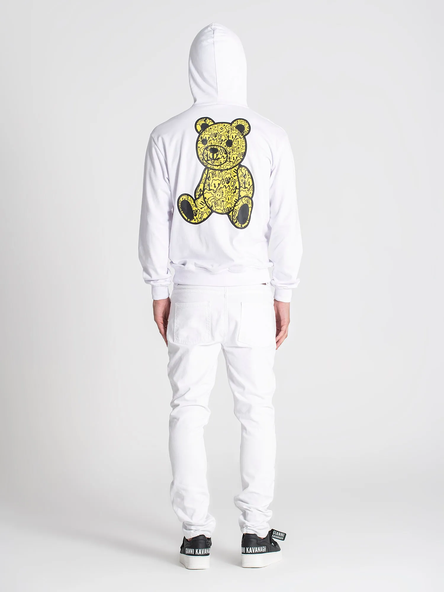 White Smiley Bear Hoodie